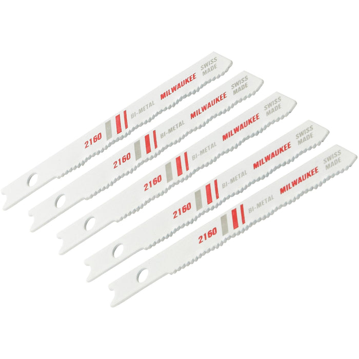 Milwaukee 2-3/4" 24TPI Bi-Metal Jig Saw Blades, Pack of 5