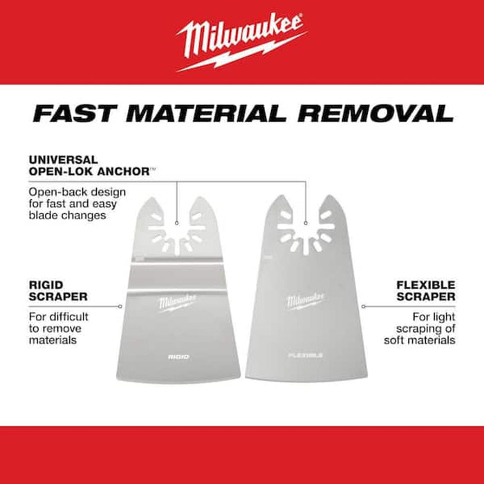 Milwaukee 2" OPEN-LOK Rigid & Flexible Scraper Set, 2 Piece