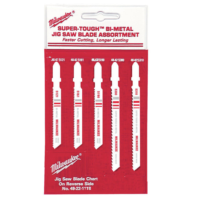 Milwaukee 5-Pack Bi-Metal Jig Saw Blade Set for Boats