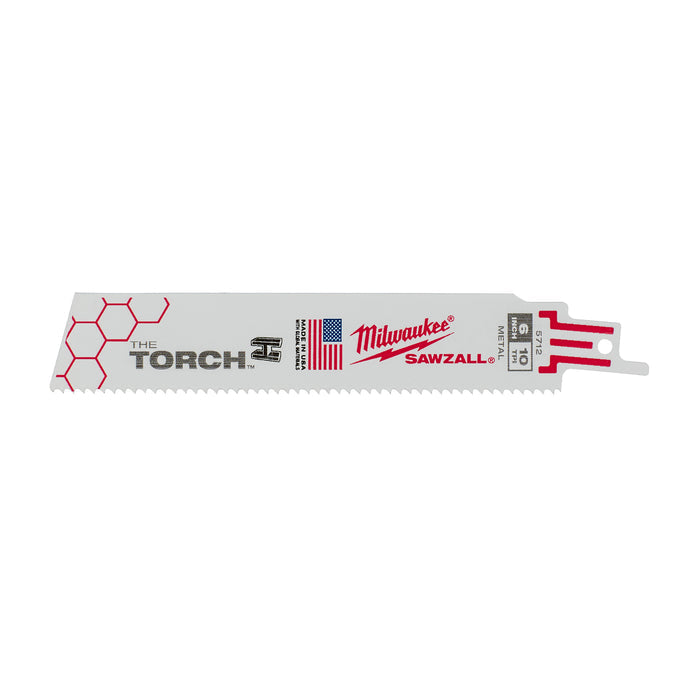Milwaukee 6" 10 TPI TORCH SAWZALL Blades, 5 Pack