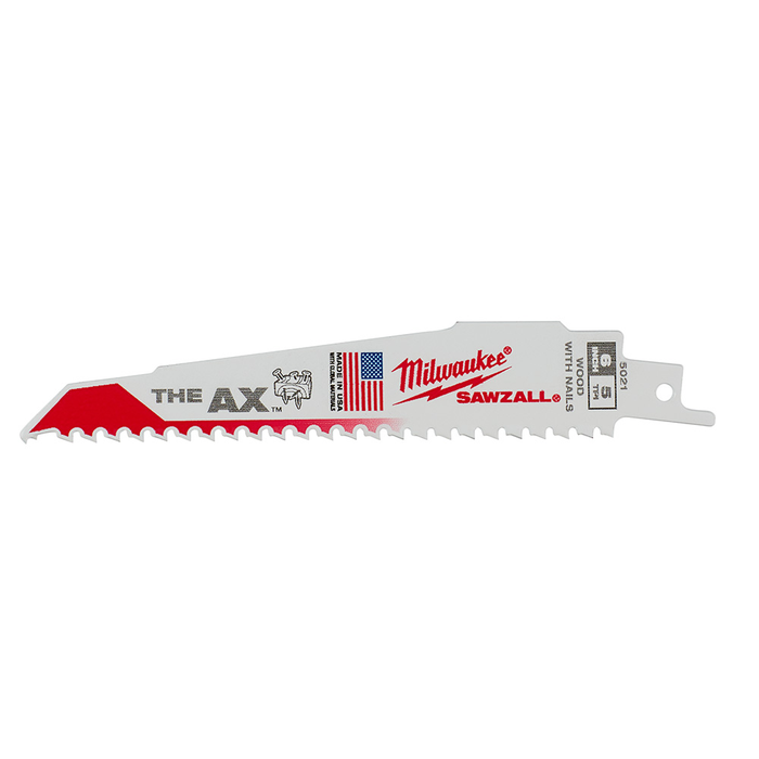 Milwaukee 6" 5 TPI Ax SAWZALL Blades, 1ct Pack of 5