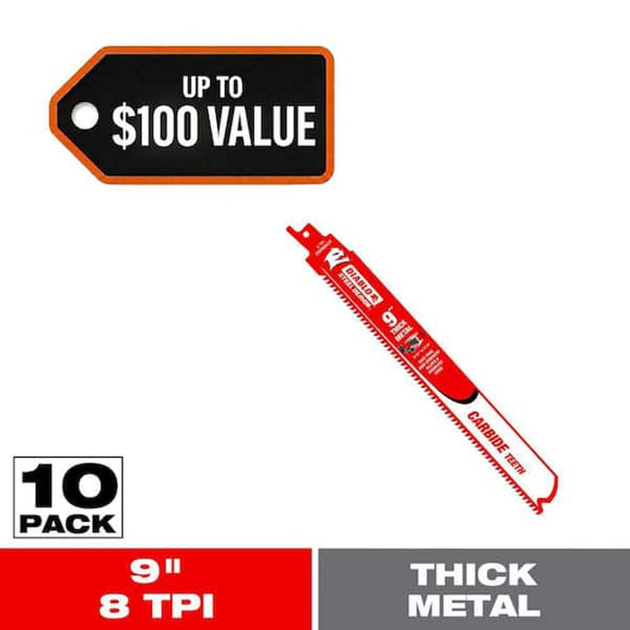 Milwaukee Jig Saw Blades 4' 8TPI Bi-Metal, 5-Pack