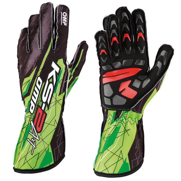 OMP KS - 2 ART Kart Racing Gloves - Youth / Kids Sizes - Fast Racer