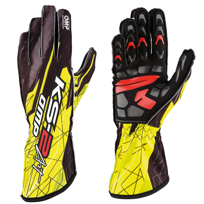 OMP KS - 2 ART Kart Racing Gloves - Youth / Kids Sizes - Fast Racer