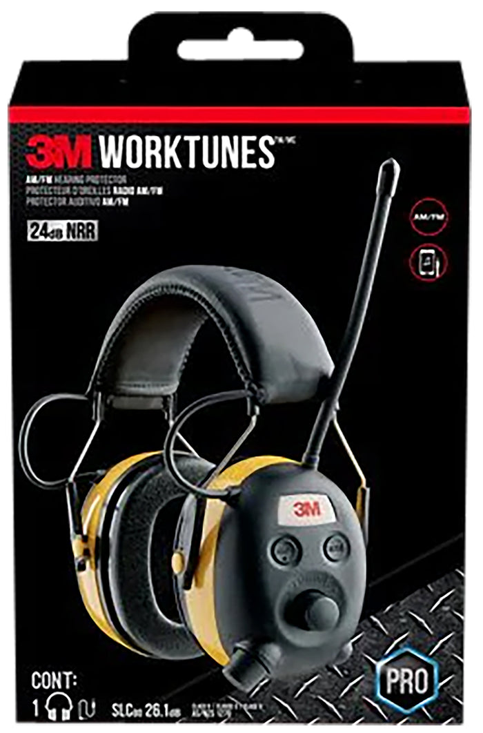 PELTOR WorkTunes Hearing Protector Digital Tuning Size 3 Yellow/Black