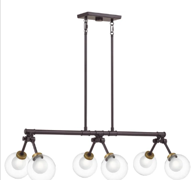 Quoizel Curtis 6-Light 34" Linear / Island Chandelier – Old Bronze (CUR634OZ)