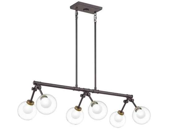 Quoizel Curtis 6-Light 34" Linear / Island Chandelier – Old Bronze (CUR634OZ)