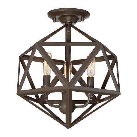 Quoizel Liberty Park 3-Light 13.125 in. Matte Bronze Semi-Flush Mount Light