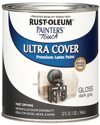 RUST-OLEUM Gloss Dark Gray Acrylic Paint 1 Qt.