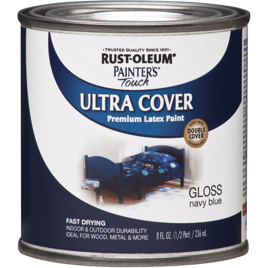 RUST-OLEUM Gloss Navy Blue Interior/Exterior Paint, 1/2 Pt