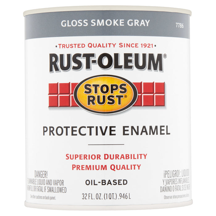 Rust-Oleum Gloss Smoke Protective Enamel Paint, 1 Quart