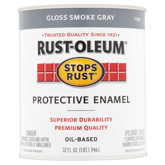 Rust-Oleum Gloss Smoke Protective Enamel Paint, 1 Quart